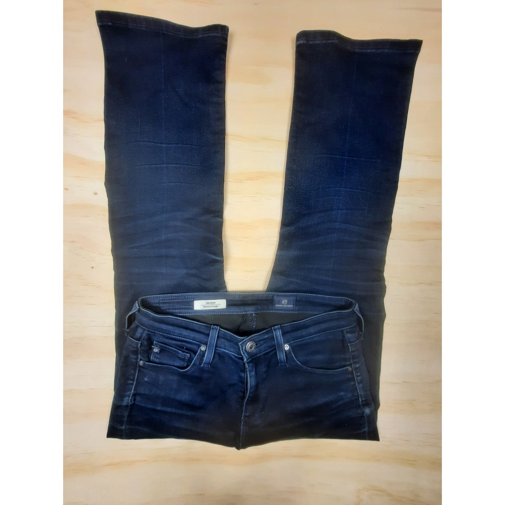 AG‎ Adriano Goldschmied The Stacy Mid Rise Straight Leg Jeans Indigo Blue 28x26